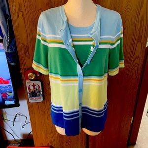 NWT sweater tank L & cardigan X Christopher & Banks light weight